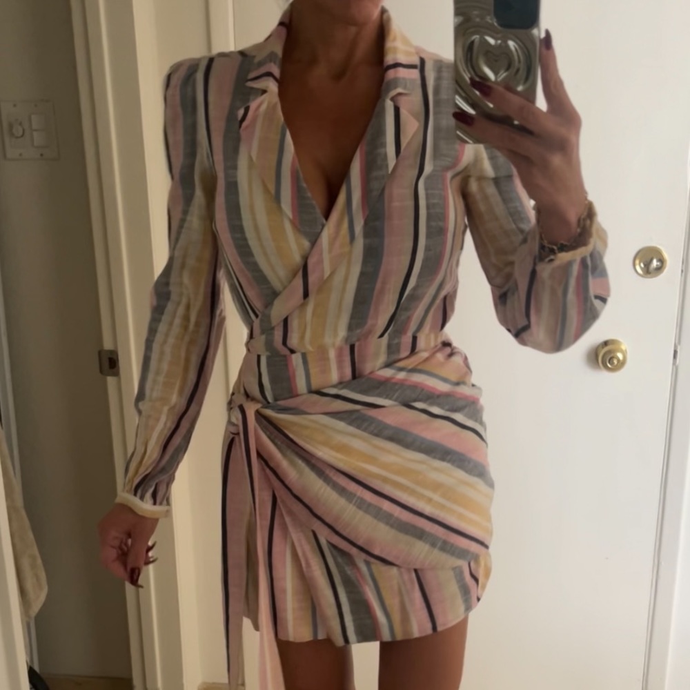 MAJORELLE Multicolor Striped Long Sleeve Dress